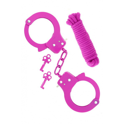 METAL CUFFS & ROPE PINK