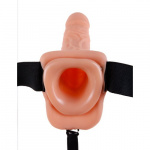 Fetish Fantasy Series 7 inch Vibrating Hollow Strap-On with Balls Flesh - Image 5
