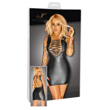 Noir Handmade black wetlook mini dress