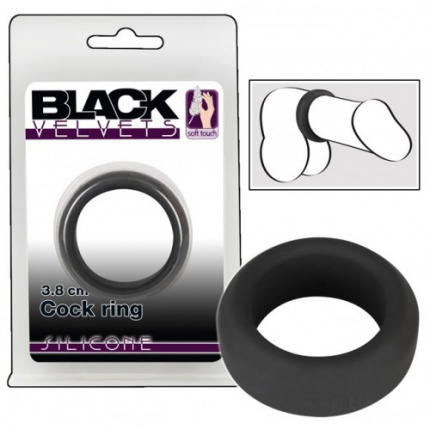 Black Velvets Black Silicone Cock Ring 3.8 cm