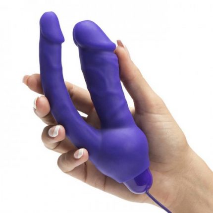 Double vibrator made of silicone in purple sexy colour