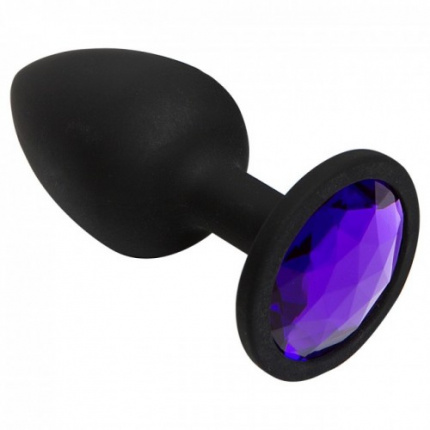 Booty Bling Black Silicone with Purple Jewel Small