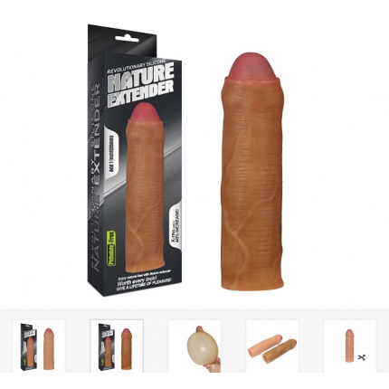 LOVETOY Revolutionary Silicone Nature Extender brown colour -Uncircumcised
