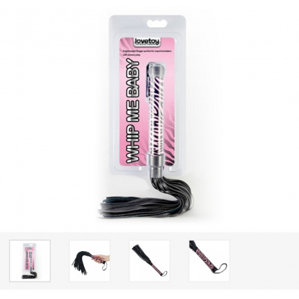 LOVETOY LEATHER WHIP PINK ZEBRE HANDEL