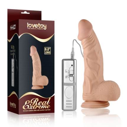LOVETOY Real Extreme Dildo Vibrating and control 9"