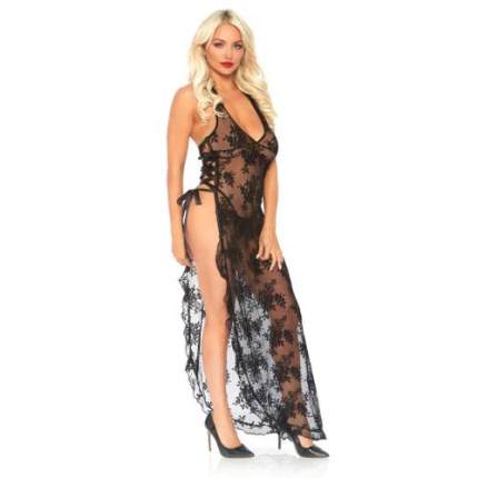 Long Dress With G-String BLACK