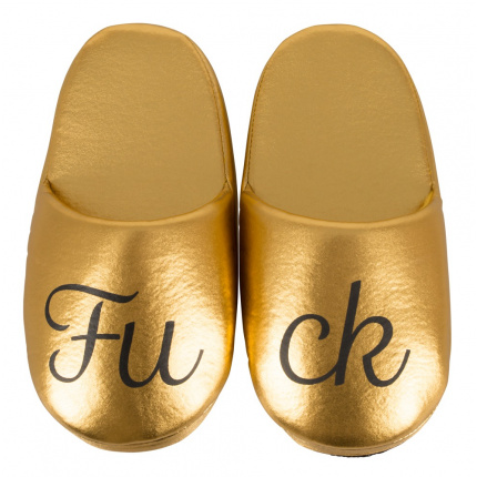 Fuck Slippers Gold