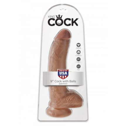 Cock 9 Inch With Balls Caramel