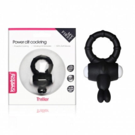 Power Clit Silicone Cockring Black