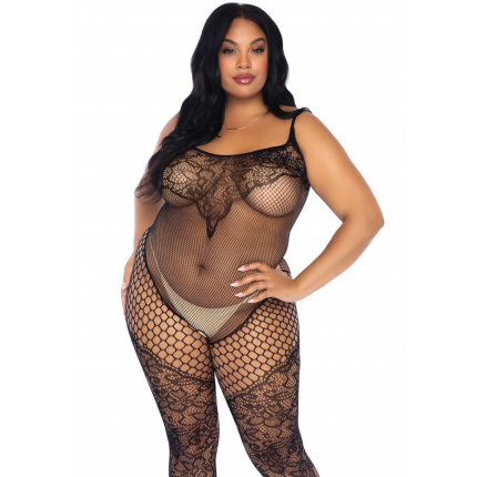 PLUS SIZE Lace & net tank bodystocking