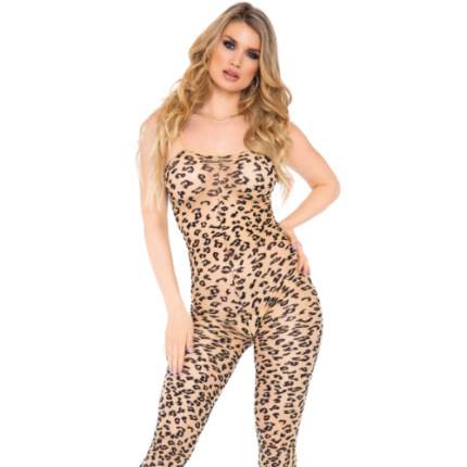 Leopard footless bodystocking