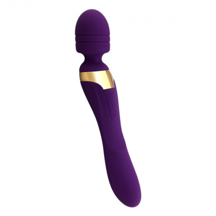 Wand type vibrator with vibration at both ends Purple