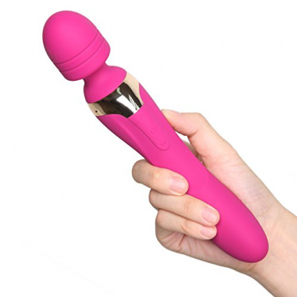 Wand type vibrator with vibration at both ends Pink