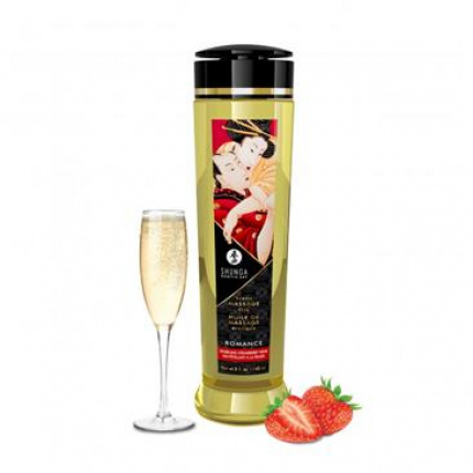 SHUNGA EROTIC MASSAGE OIL ROMANCE STRAWBERRY WINE 240ML