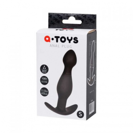 S-Πρωκτική Σφήνα, Silicone, Black, 11,5 cm