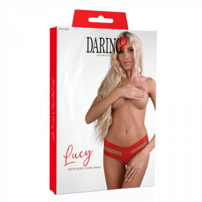 Lucy crotchless thong panty Red - Image 7