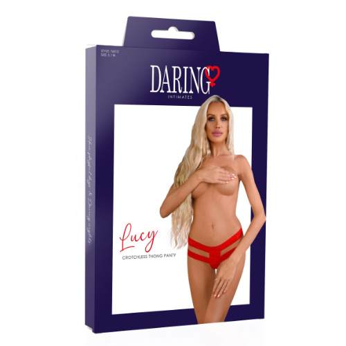 Lucy crotchless thong panty Red - Image 9