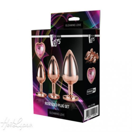 GLEAMING LOVE ROSE GOLD PLUG SET