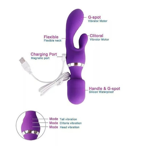 ΑΠΟΛΑΥΣΤΙΚΟΣ ΔΟΝΗΤΗΣ ΜΕ ΤΡΙΠΛΗ ΔΙΕΓΕΡΣΗ WAND- RABBIT - Image 4