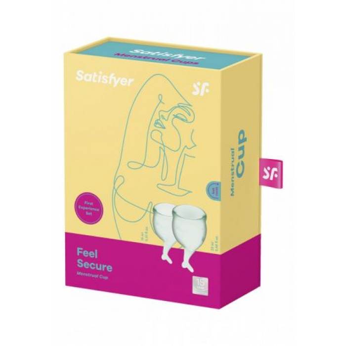 SATISFYER FEEL SECURE MENSTRUAL CUP LIGHT GREEN 15+20ML - Image 2