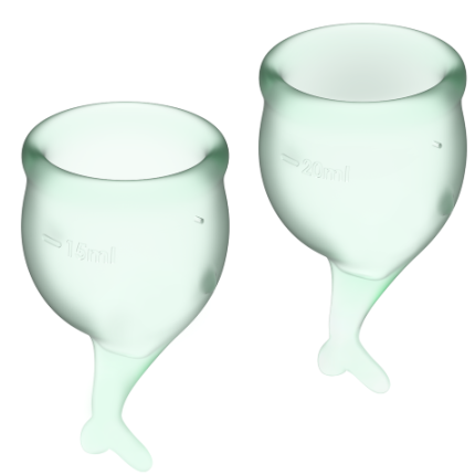 SATISFYER FEEL SECURE MENSTRUAL CUP LIGHT GREEN 15+20ML