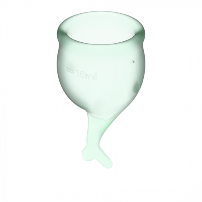 SATISFYER FEEL SECURE MENSTRUAL CUP LIGHT GREEN 15+20ML - Image 4