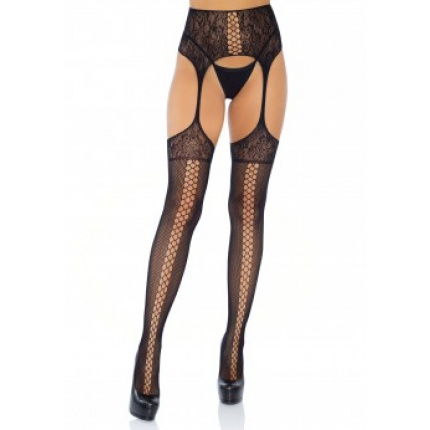 Lace Up Garterbelt Stockings