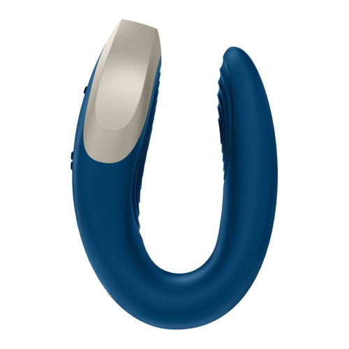 SATISFYER DOUBLE LOVE LUXURY PARTNER VIBRATOR - BLUE - Image 5