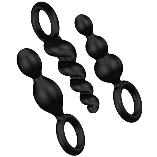 SATISFYER ANAL PLUGS SET 3PCS BLACK - Image 2