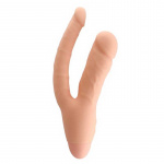 Ο διπλός σιλικονάτος κατακτητής κόλπου και πρωκτού Μπεζ με μπαταρίες - Image 2