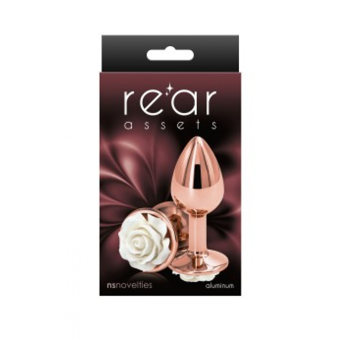 Rose Anal Plug - Small - White - Image 2