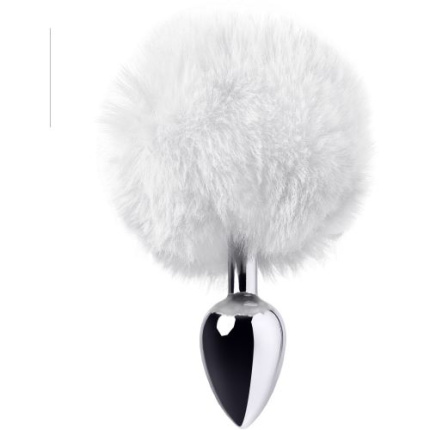 SMALL METAL PLUG WITH BUNNY WHITE TAIL
