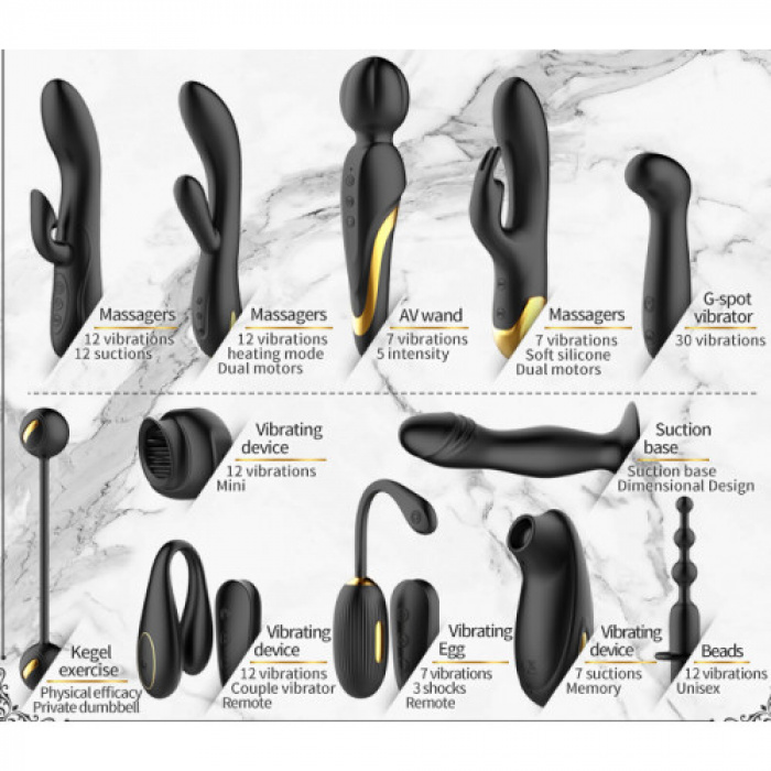 Black Gold Luxury Set of 12 Accessories Pretty Love Queens - Image 2