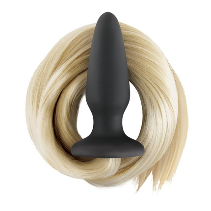 ANALYTIC SILICONE WEDGE MEDIUM SIZE WITH LONG BLOND TAIL PONY