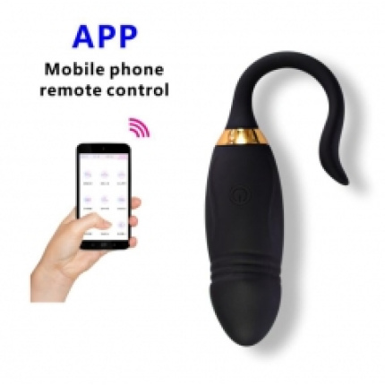 Rechargeable Egg with Urticaria for clitoral stimulation with APP Black