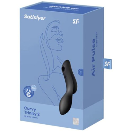 Satisfyer Curvy Trinity 2 Clitoral stimulation with pulsating air waves and G-spot stimulation with vibrations