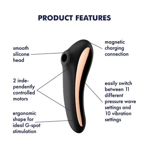 Satisfyer Dual Kiss: Δονητής παλμού αέρα διπλής όψης. - Image 3