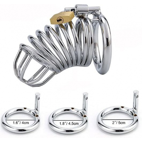 Steel Metal Cage with 3 Rings - Image 1