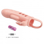 PRETTY LOVE SLOANE VIBRATING RABBIT PENIS SLEEVE  FLESH - Image 7