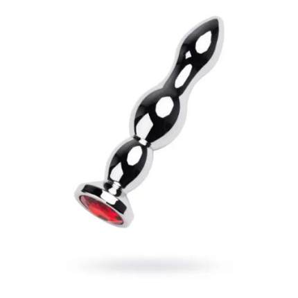 Silver anal plug TOYFA Metal with red round-shaped gem