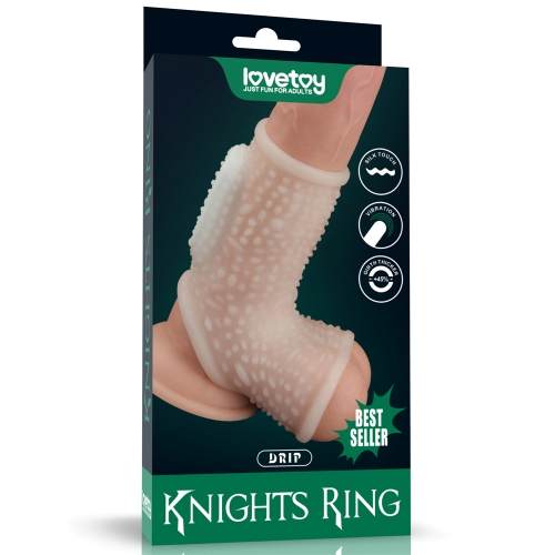 92c916040f.jpg.500x500 Vibrating Drip Knights Ring with Scrotum Sleeve (White) - Image 1