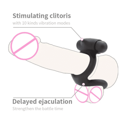 Rechargeable double vibrating penis and testicle ring