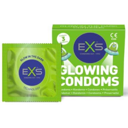 EXS Glow in Dark Condoms 3 Pack