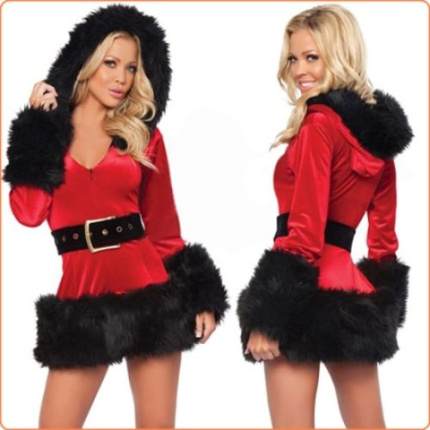 WARM CHRISTMAS HOODED SEXY UNIFORM BLACK
