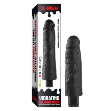 SUPER-SOFT SILICONE DILDO VIBRATOR BLACK SMALL