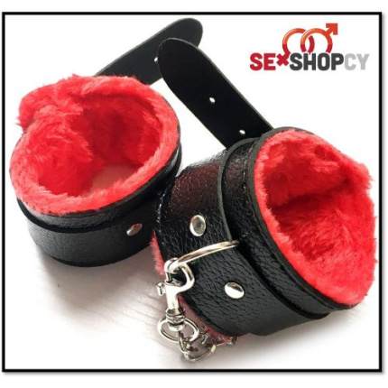 Adjustable sets of plush leather handcuffs