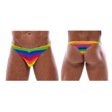 Rainbow-coloured thong Soft & stretchy