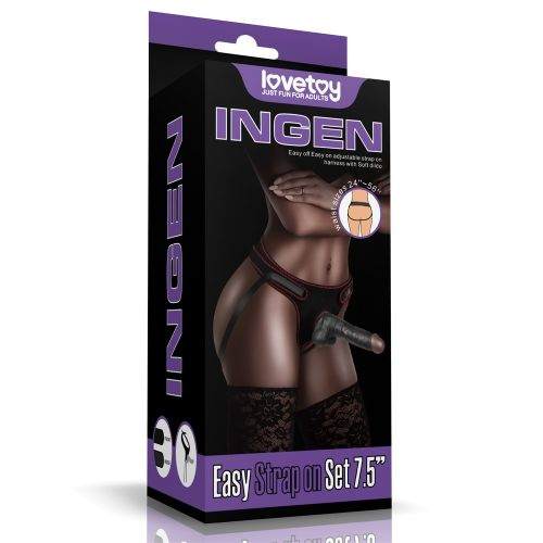 Easy Strapon Set 7.5'' Black With Testicles - Image 4