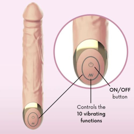 TERRY 10 MODE FLESH G SPOT SILICONE DILDO VIBRATOR