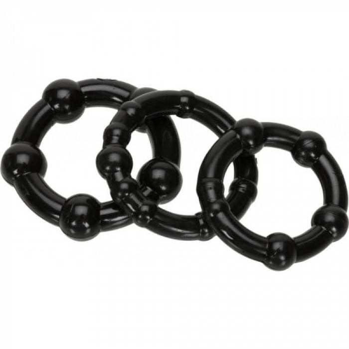 Set of 3 Black Stay Hard Cock Rings - Image 3